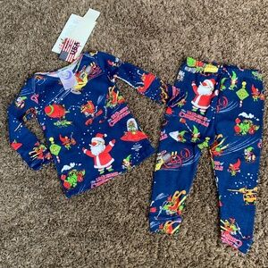 Books to Bed 12 Sleighs of Christmas Pajamas Set 12m Long sleeve 2 pc. Pjs New